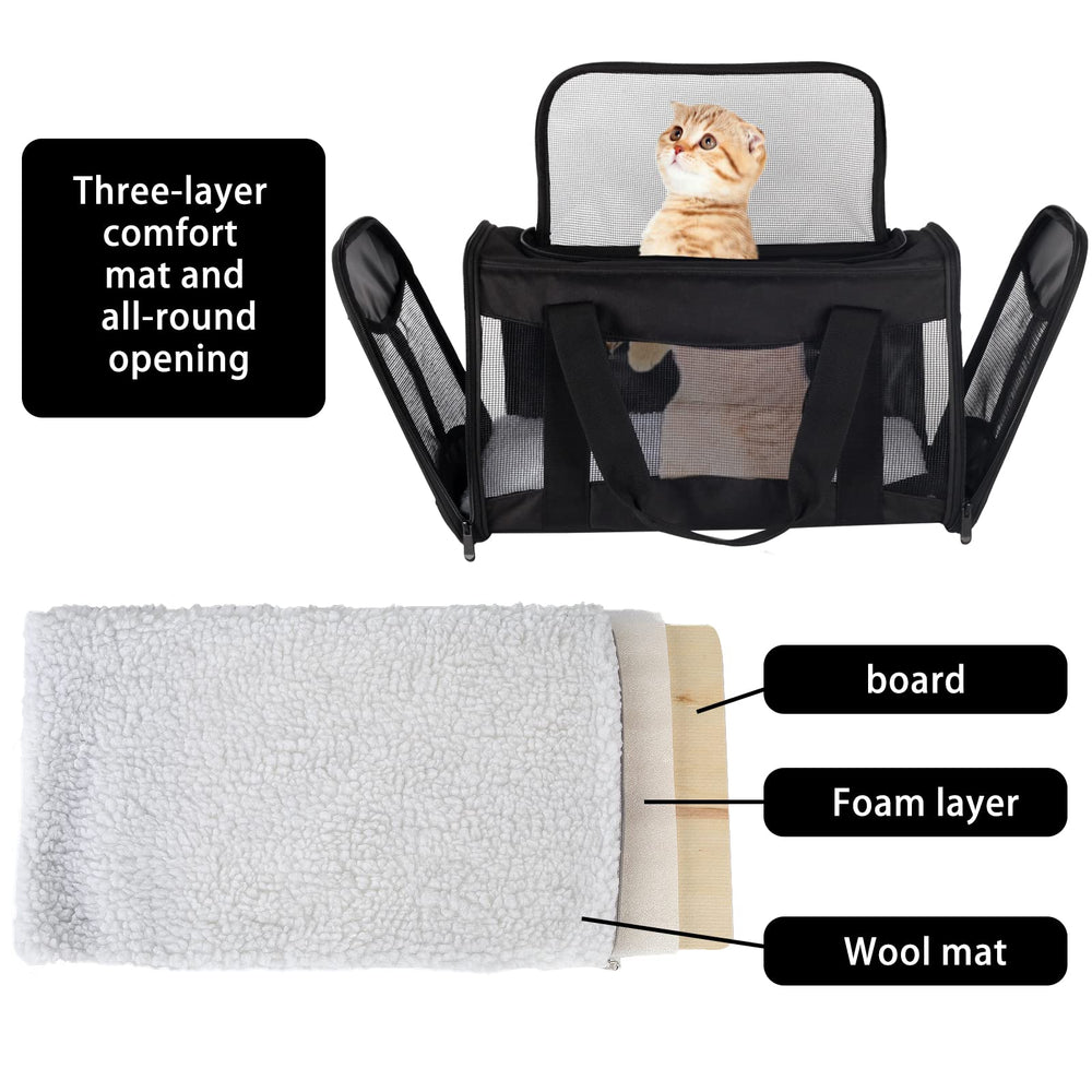 Top tasta pet carrier detail showing the adjustable shoulder strap and carrying handle.