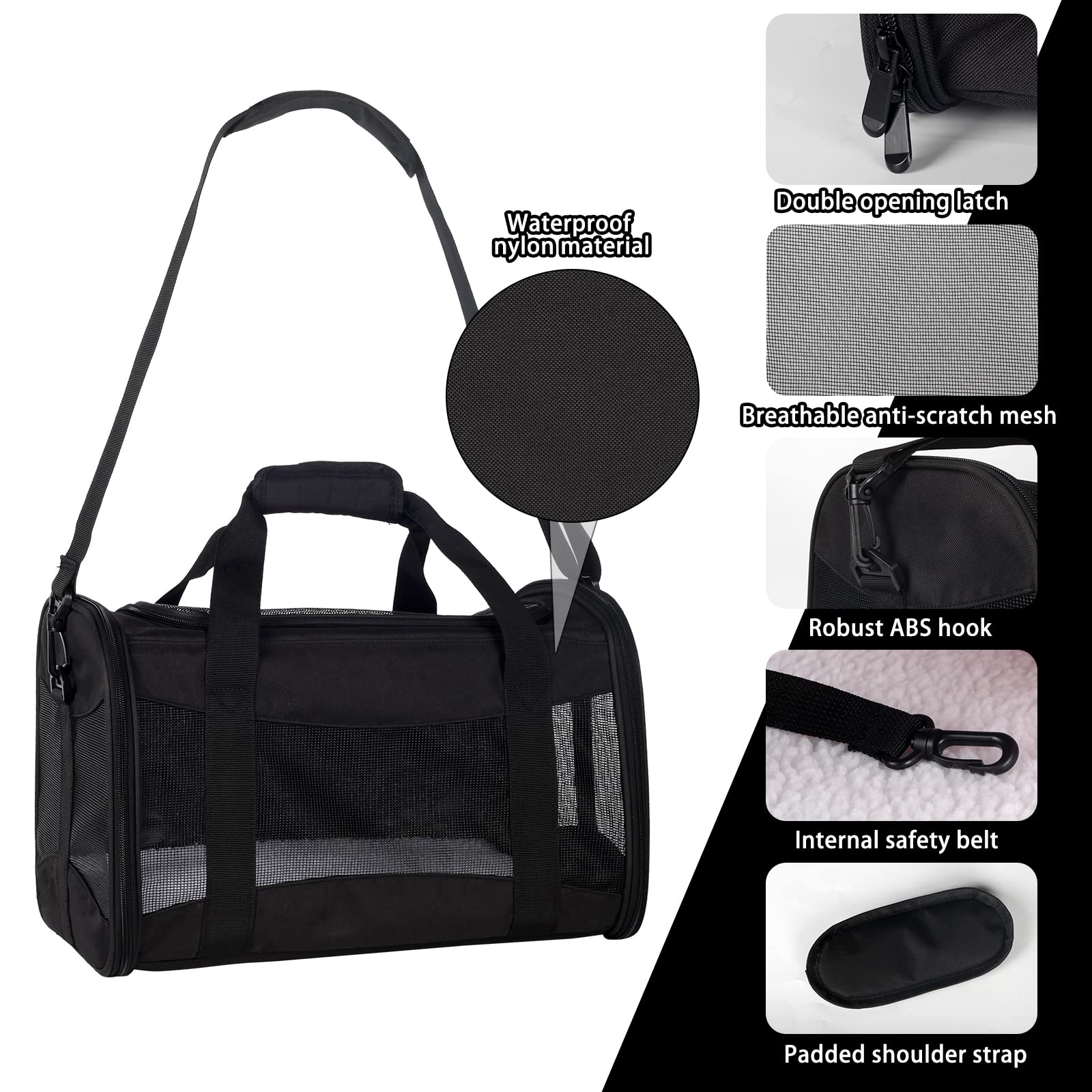 Top tasta pet carrier shown with its removable wool bed.