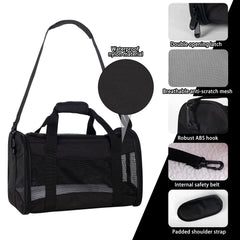 Top tasta pet carrier shown with its removable wool bed.