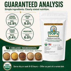 TOP's Napoleon's seed mix product name presented on the package.