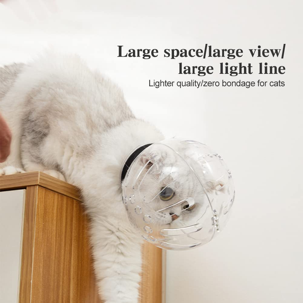 Trivolein cat grooming muzzle detail showing its adjustable magic-sticker closure.