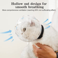 Trivolein cat grooming muzzle detail showing ventilation holes across the cover.