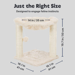 TRIXIE Baza cat tree hammock shown with long-haired plush lining and a metal rim.