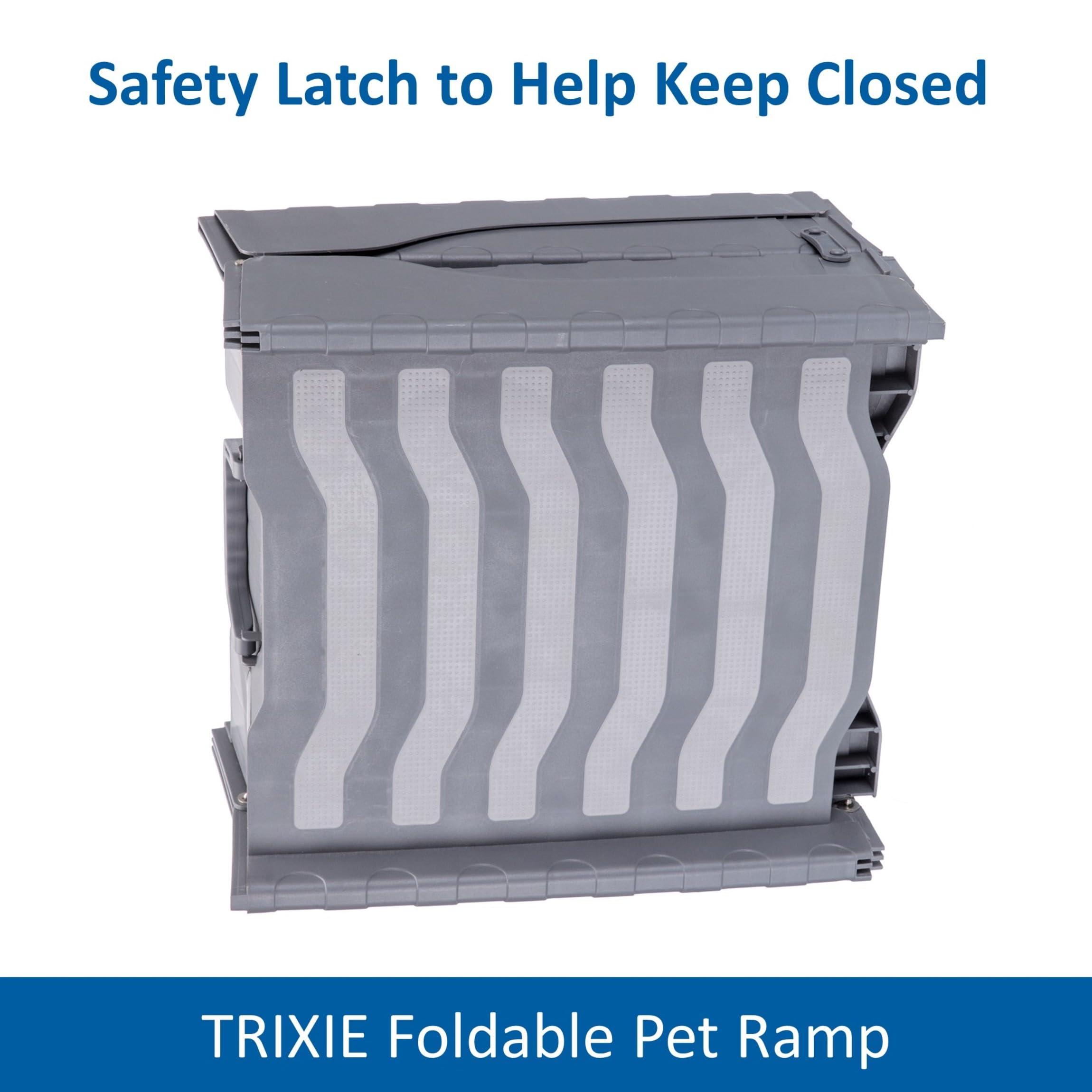 TRIXIE dog ramp size guide showing its stated length and width.