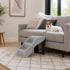 TRIXIE pet stairs in a light gray finish.
