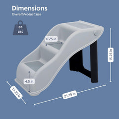 TRIXIE pet stairs viewed from the side to show the raised rails.