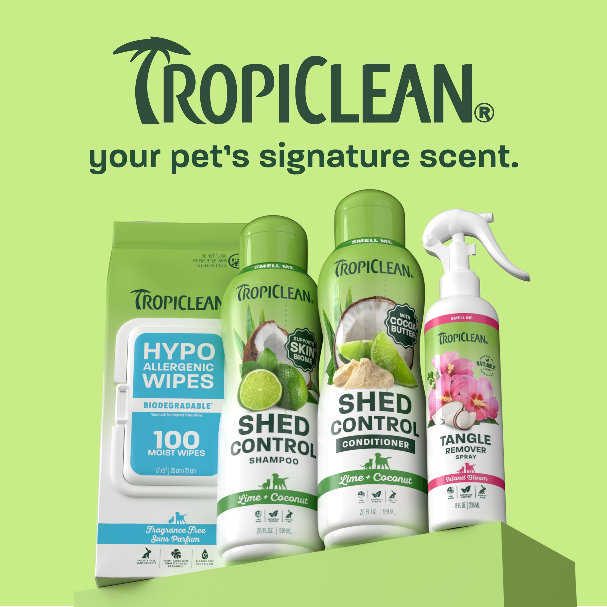 TropiClean Deshedding Dog Shampoo for coat cleaning and detangling.