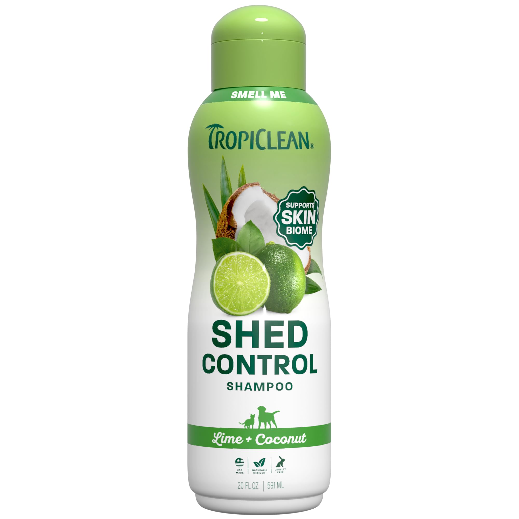 TropiClean Deshedding Dog Shampoo shown from the front.