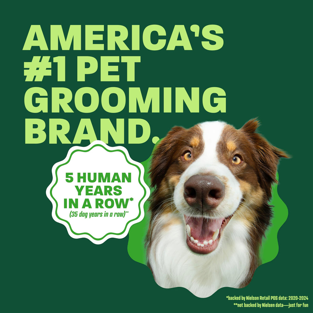 TropiClean Deshedding Dog Shampoo featuring its lime and coconut scent.