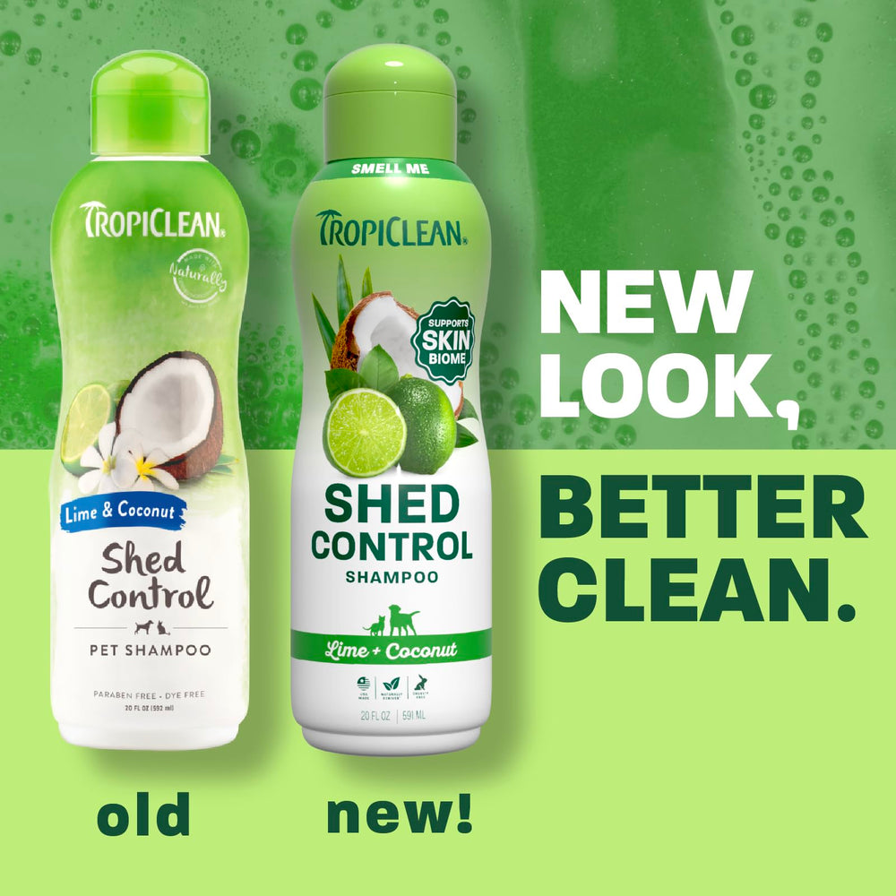 TropiClean Deshedding Dog Shampoo 20 oz size.