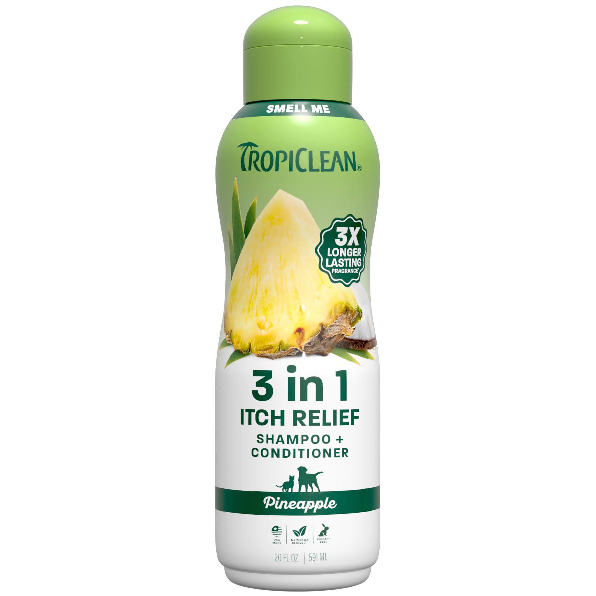 TropiClean dog shampoo bottle shown from the front.