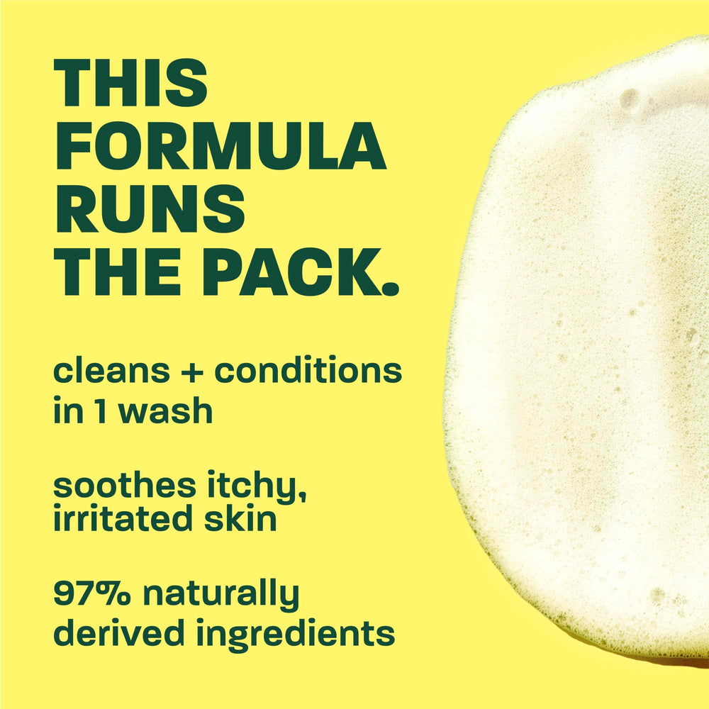 TropiClean dog shampoo label shown in a close-up view.