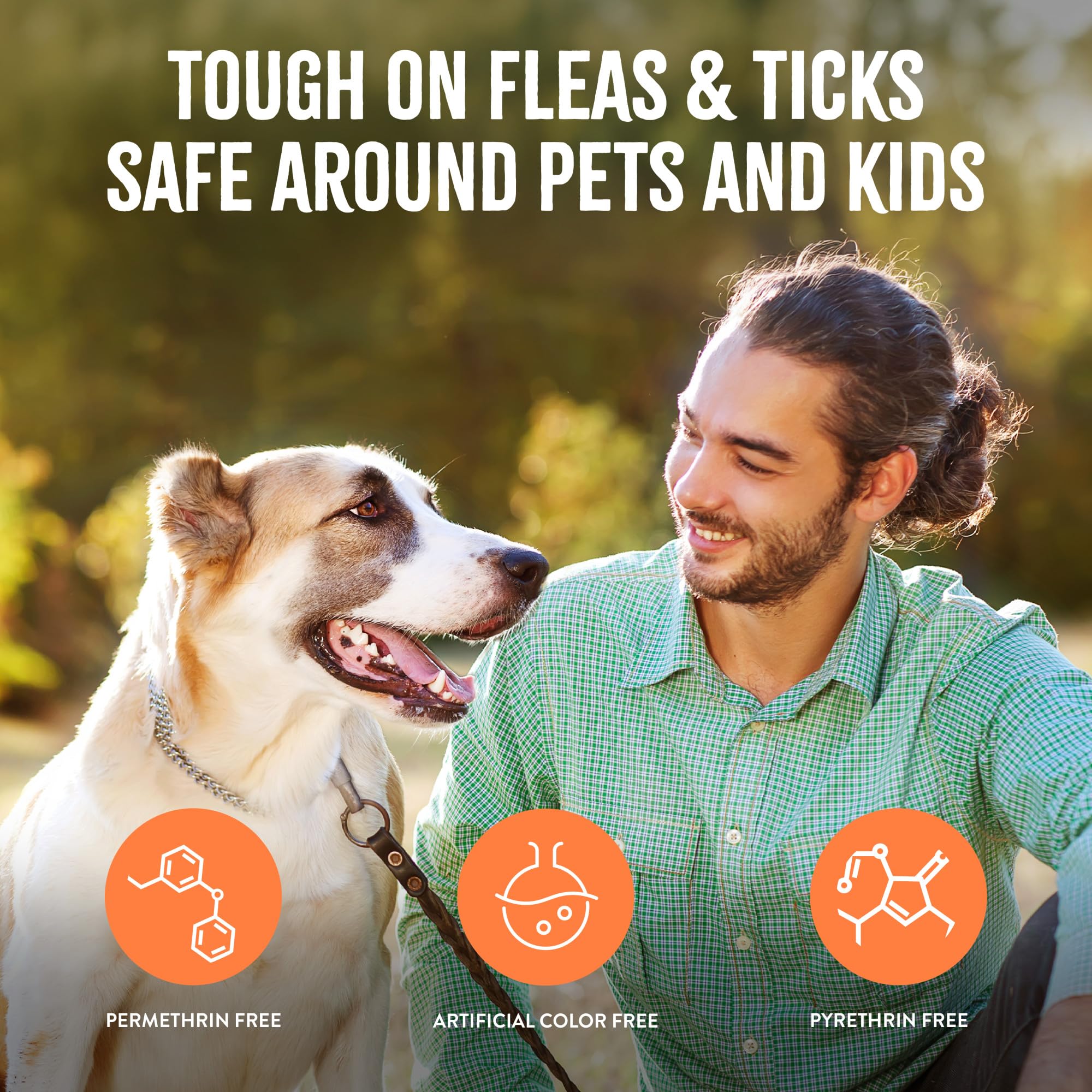TropiClean flea and tick spray nozzle shown in close-up.