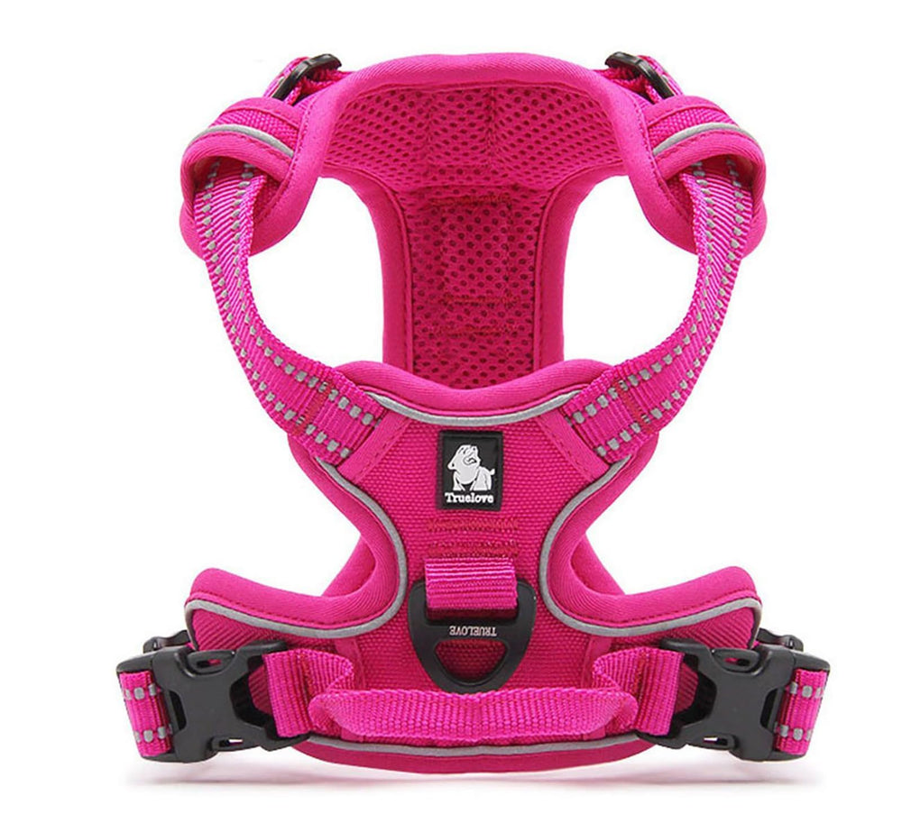 TRUE LOVE dog harness close-up highlighting the padded chest area.