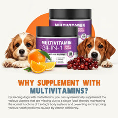 A dog taking a TTLXBL dog multivitamin chew.