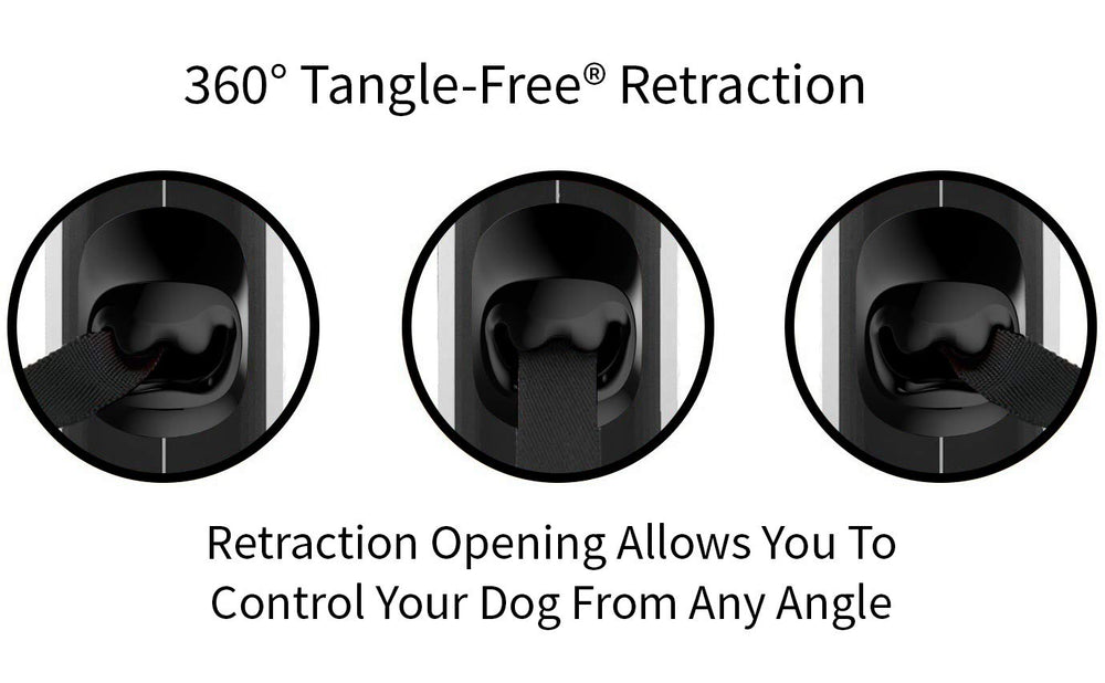 TUG Original dog leash shown with its retractable tape extended.