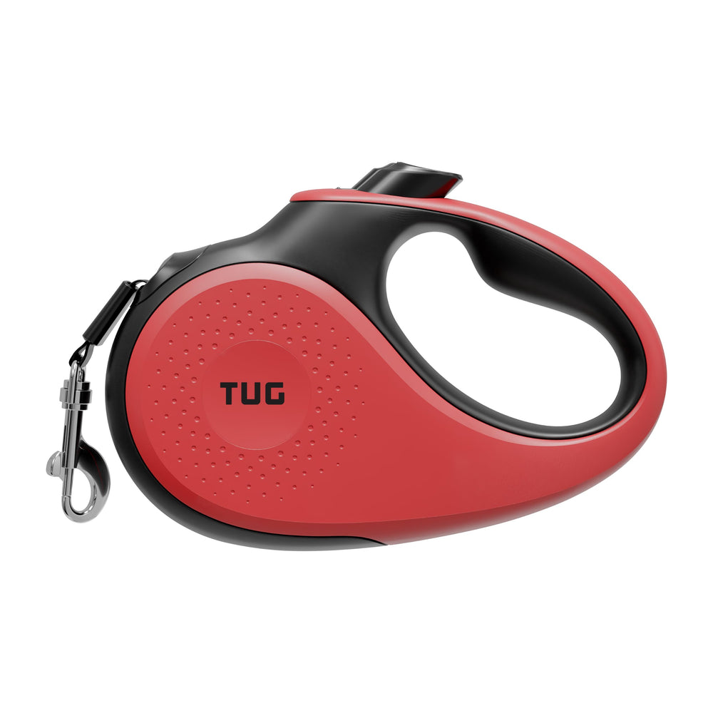 TUG Original Retractable Dog Leash shown as a red small-size leash.