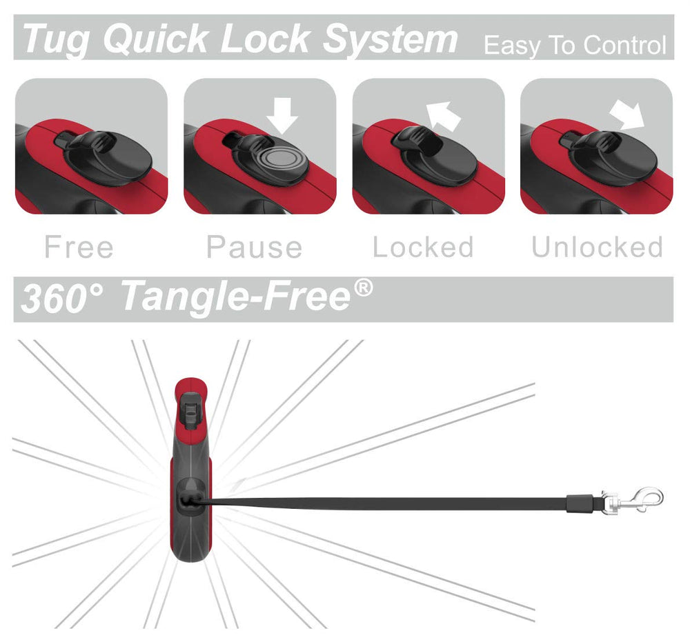 TUG Original Retractable Dog Leash showing the tape exit and movement design.