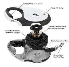 TUG retractable dog leash shown in use during a walk.