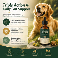 Tunhor Pawsy Parasite Cleanse Drops with its botanical herbal blend.