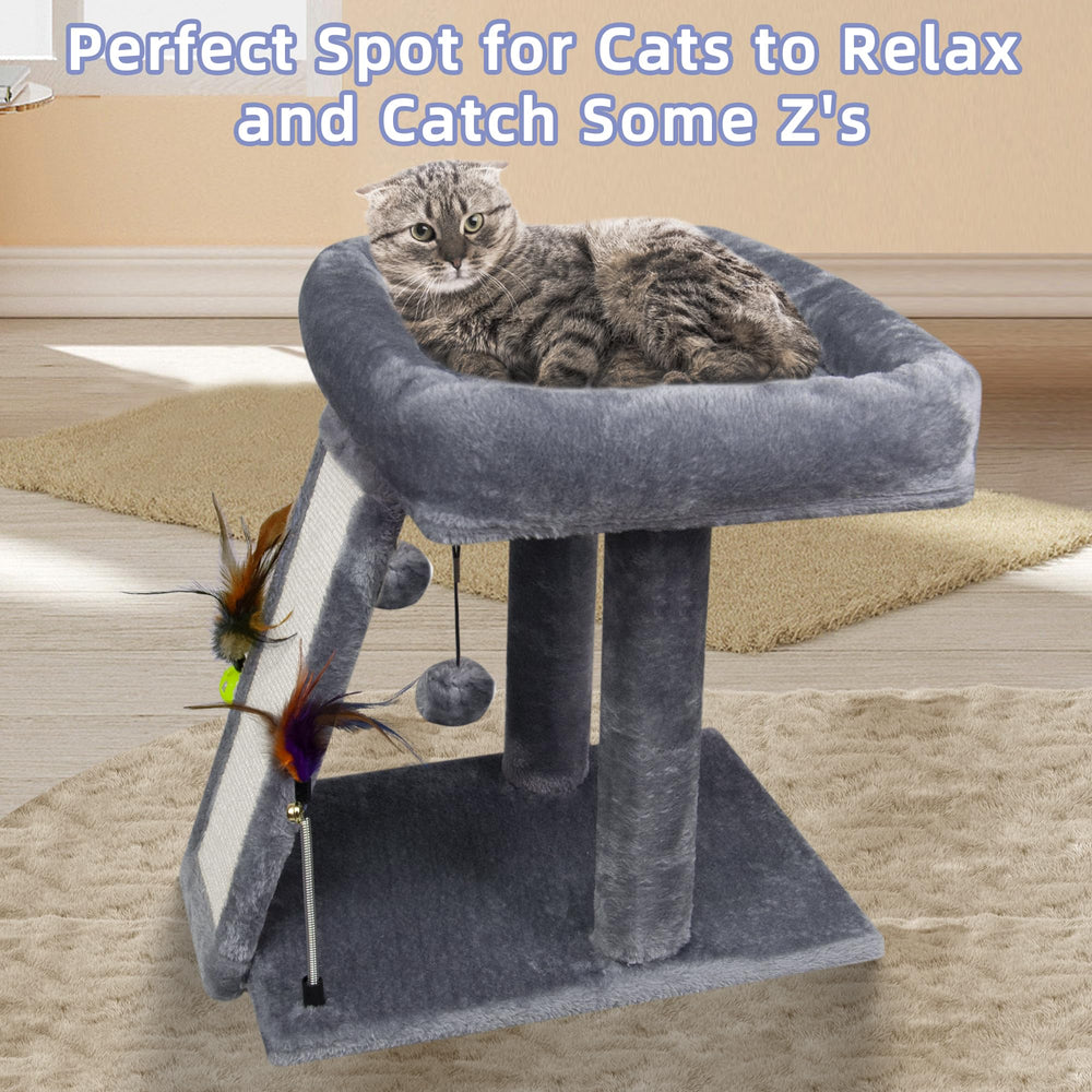 TWDEPART cat tree shown as an indoor activity and resting space for cats.