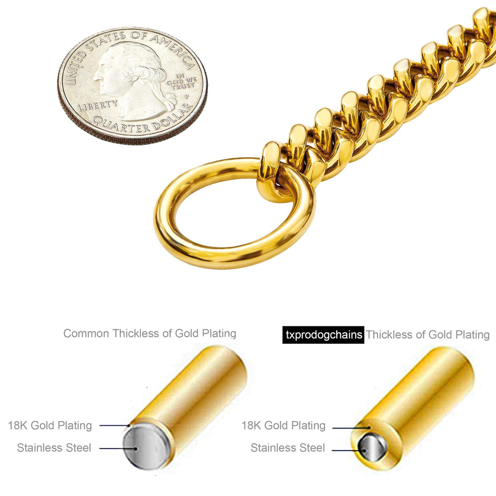 txprodogchains dog collar length options shown for choosing a fit.
