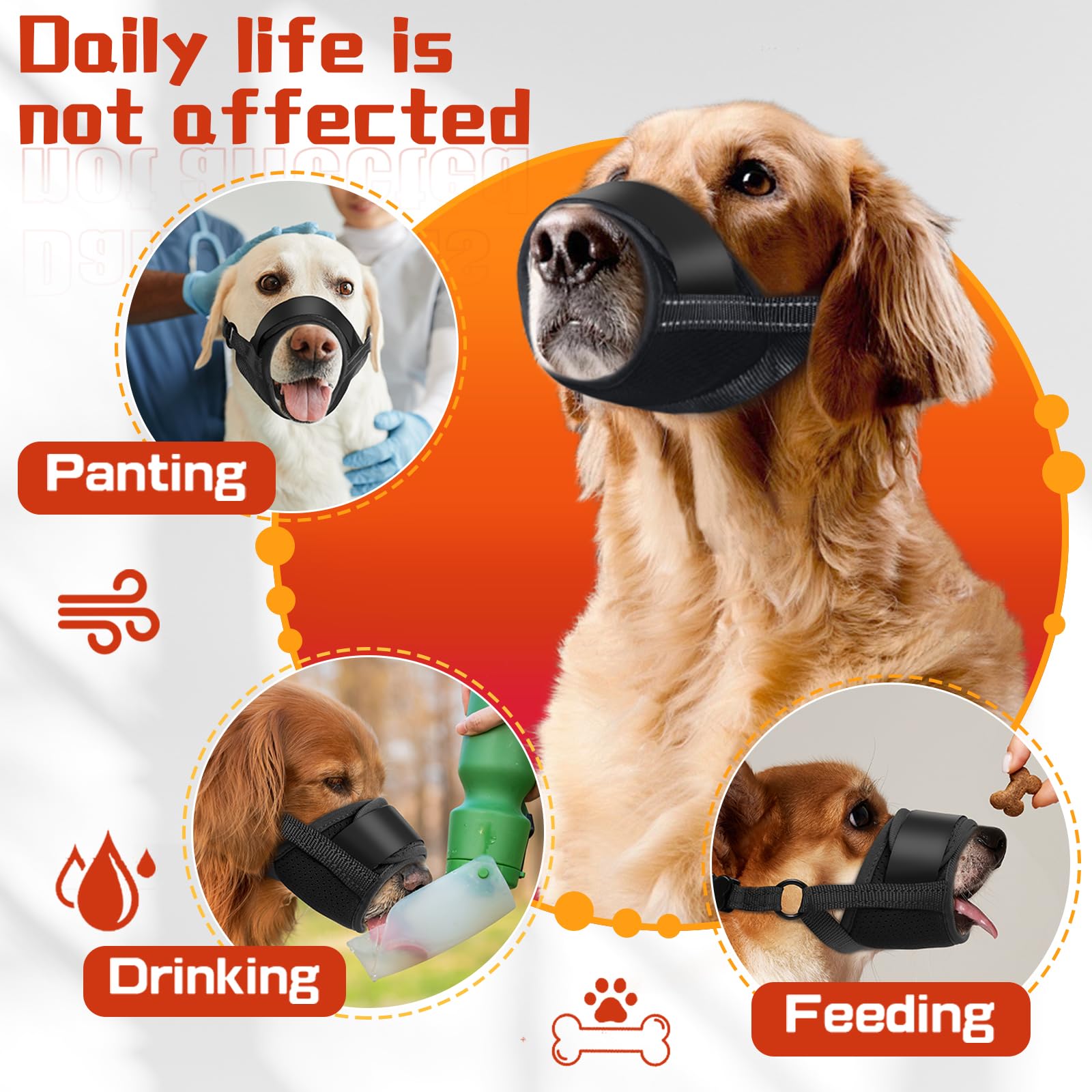 TZBEINN dog muzzle shown while a dog pants and drinks.