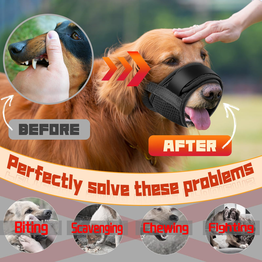 TZBEINN dog muzzle size chart showing the XL fit information.