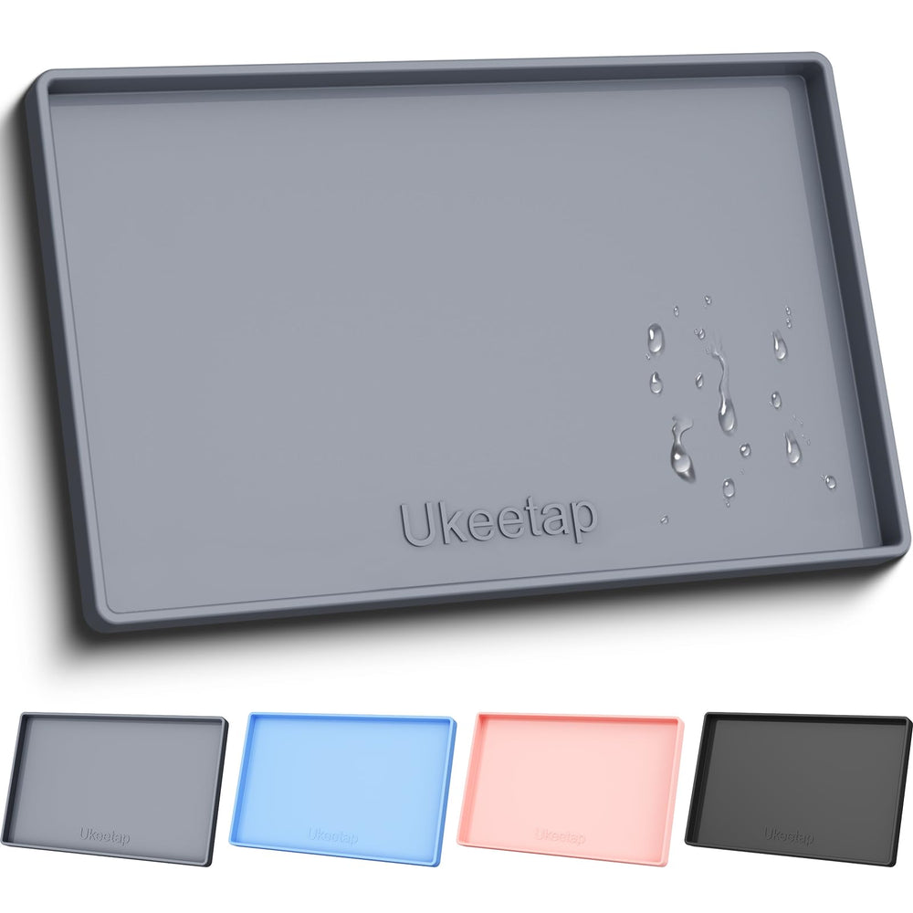 Ukeetap silicone mat shown from the front, highlighting its rectangular shape and raised perimeter.