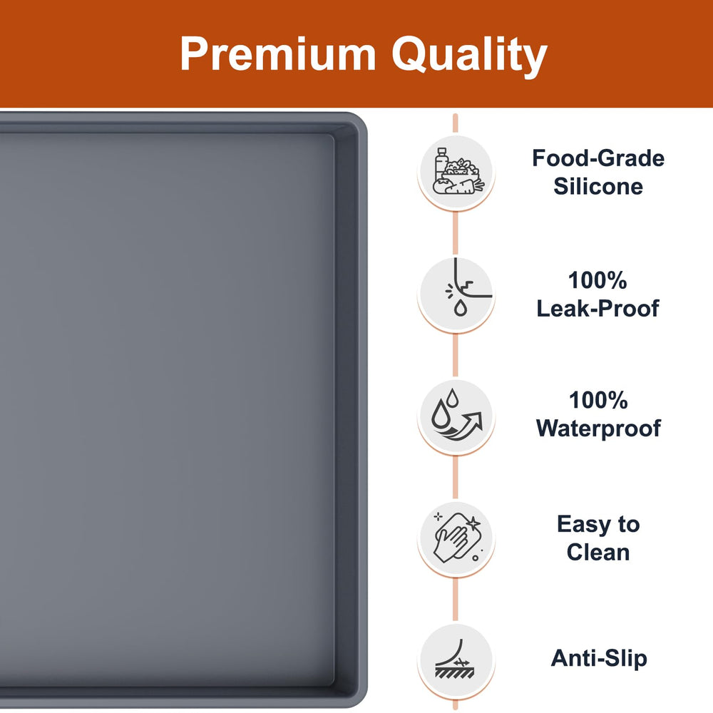 Ukeetap silicone mat close-up showing the raised edge designed to contain spills.