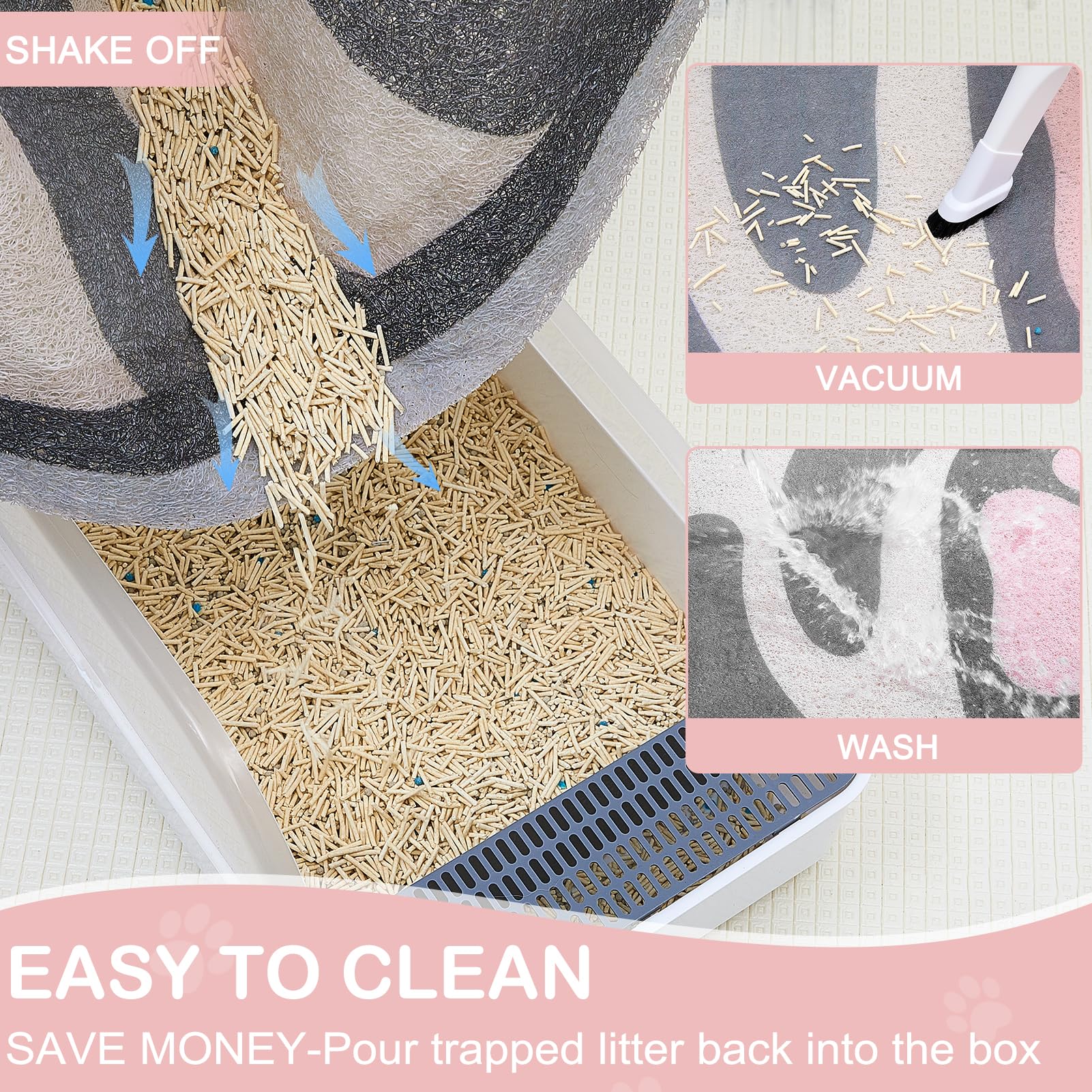 Unicorn Catcher cat litter mat with its dense mesh surface in close-up.