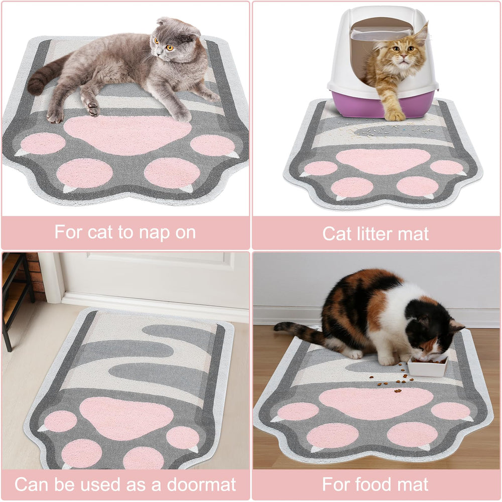 Unicorn Catcher cat litter mat being shaken to release collected litter.