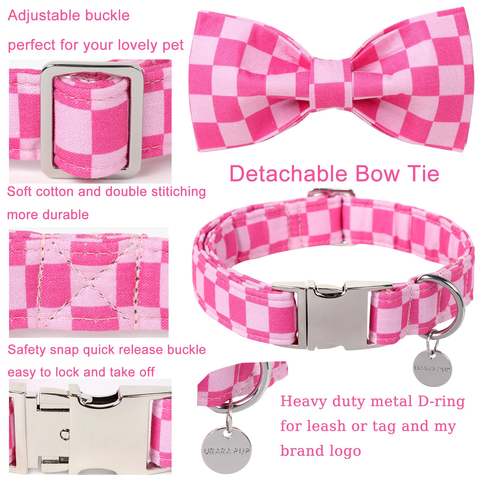 UP URARA PUP dog collar close-up showing its metal buckle and clasp.