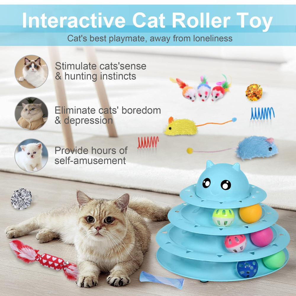 UPSKY cat toy set crinkle balls for batting and chasing.