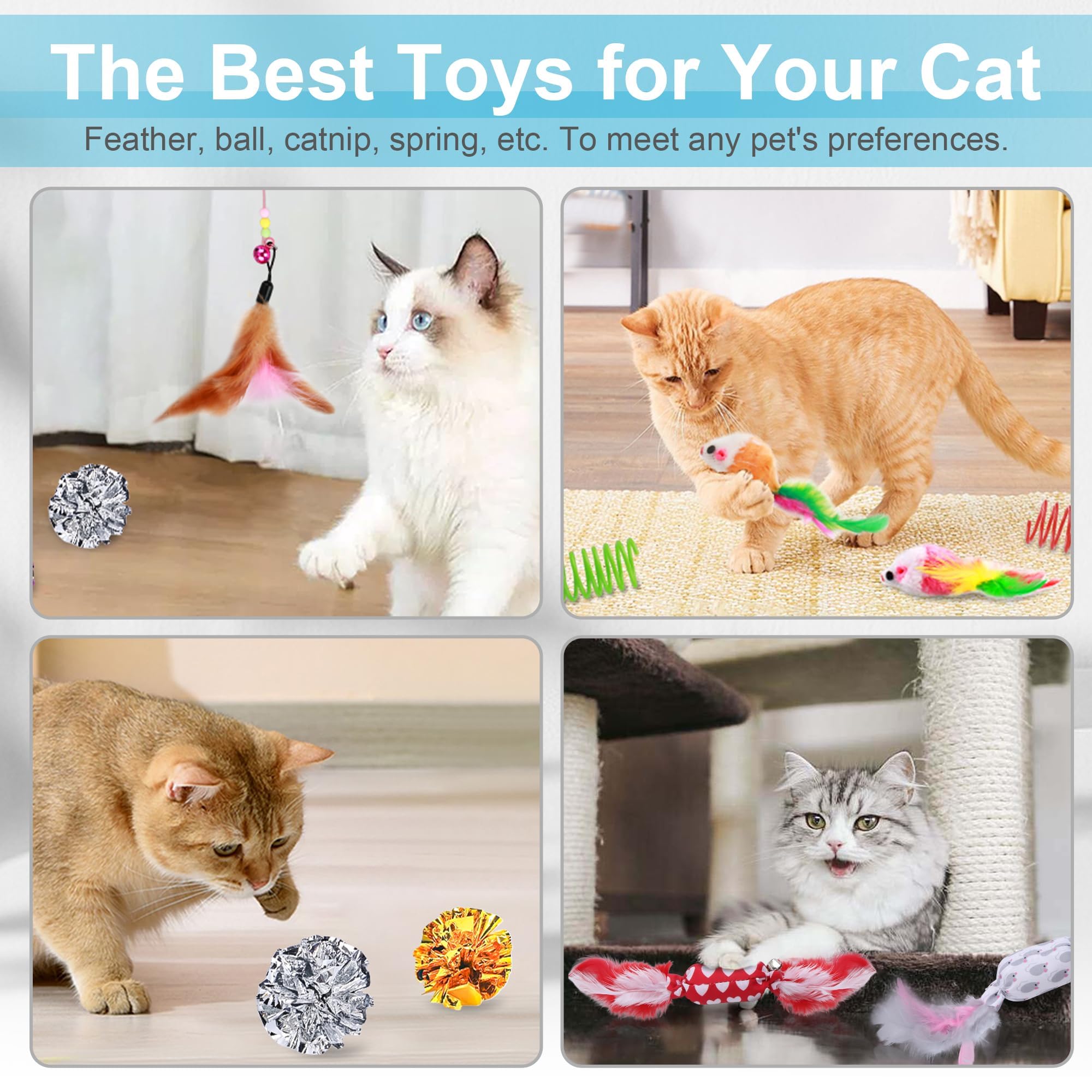 UPSKY cat toy set teaser wand for interactive play.
