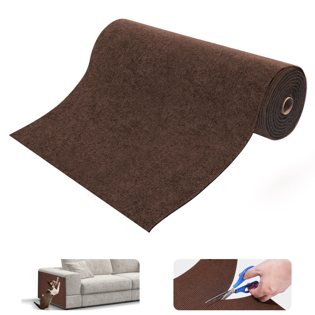 Uranshin Cat Scratching Mat shown in its roll form.