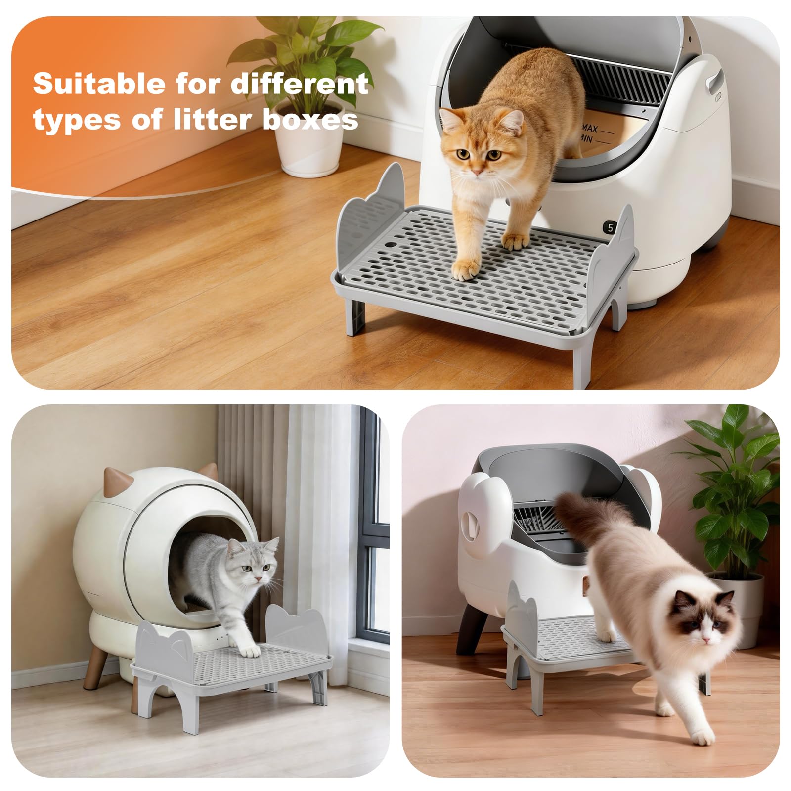 Uross Cat Litter Box Step showing the non-slip base underneath.