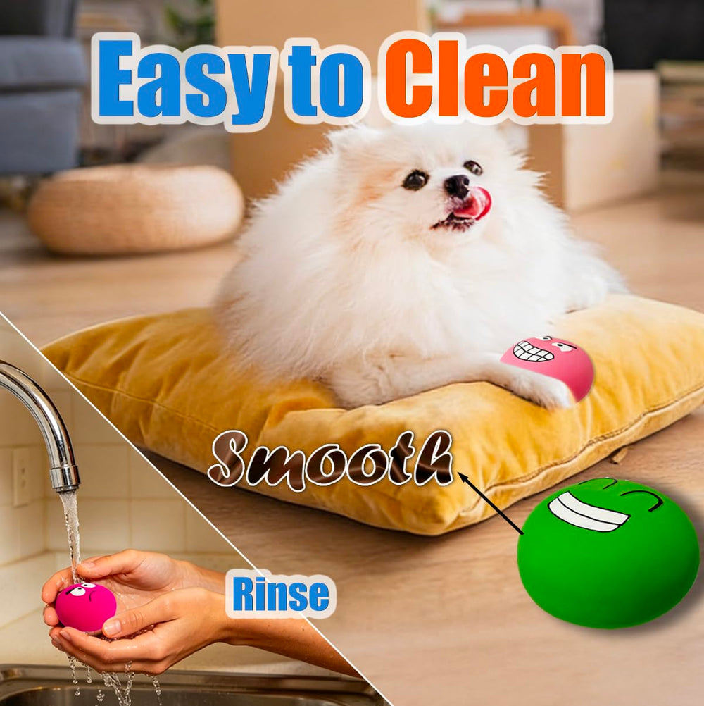 A dog playing fetch with the UTOMING latex squeaky dog toy.