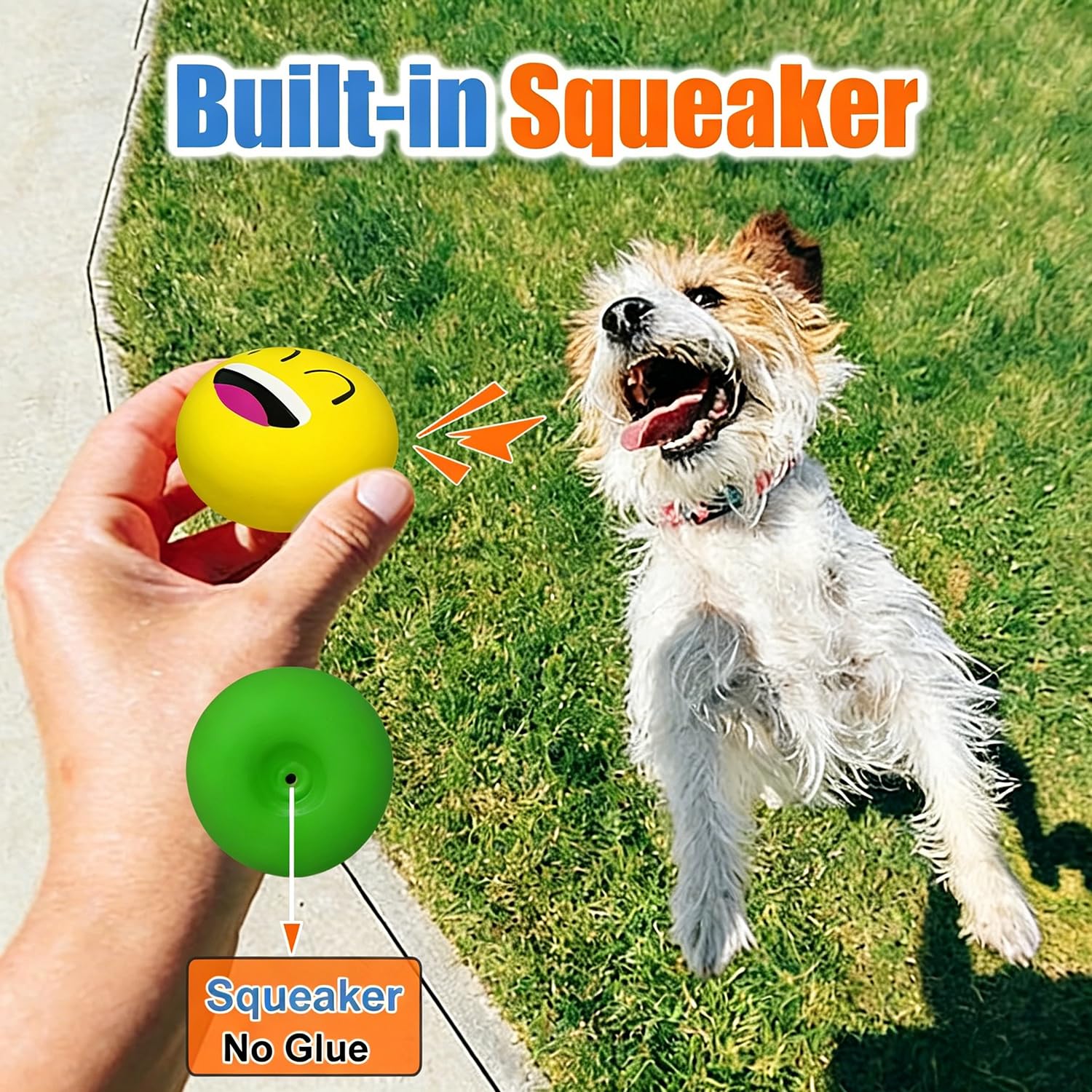 UTOMING latex squeaky dog toy showing its flat profile.