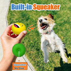 UTOMING latex squeaky dog toy showing its flat profile.