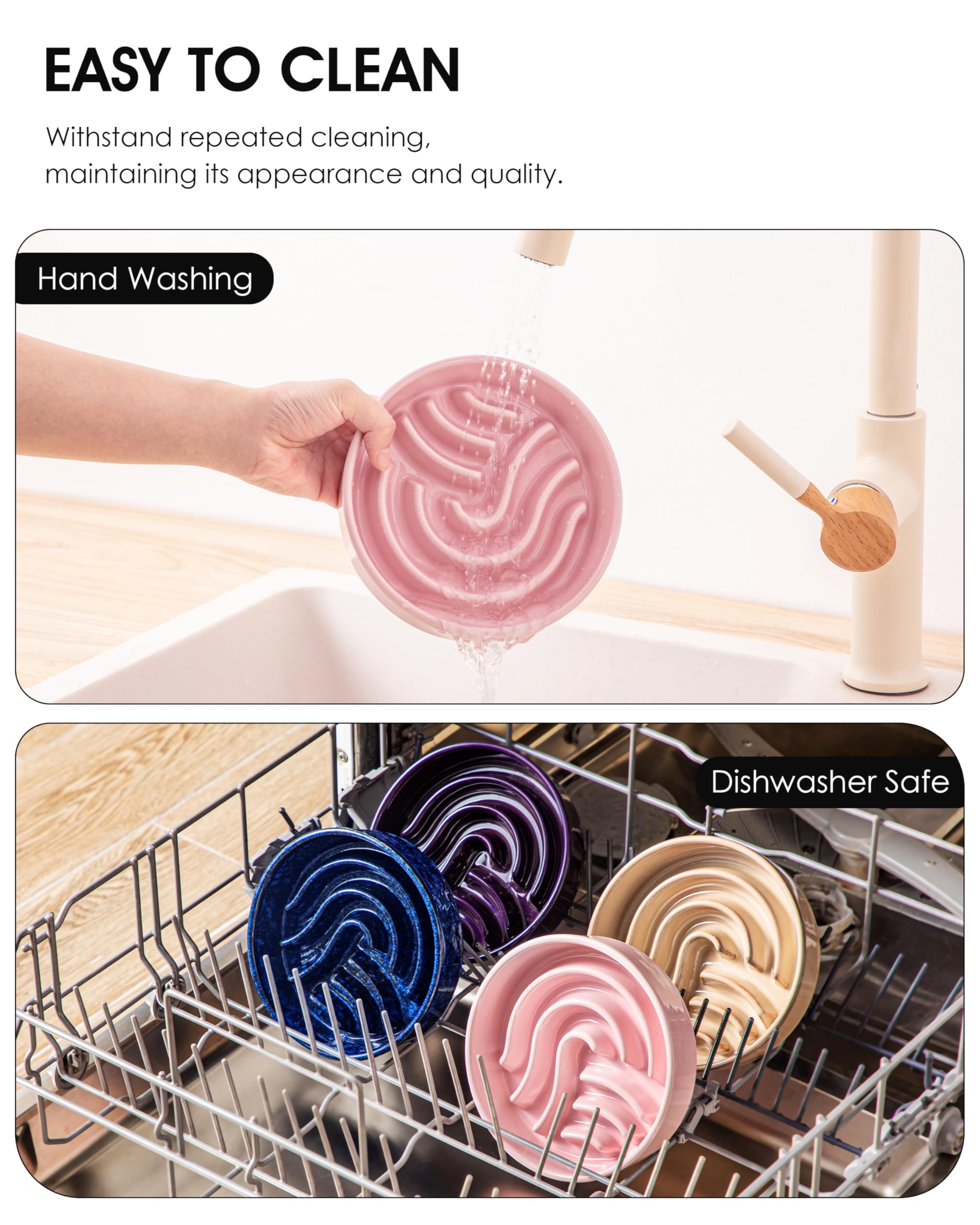vancasso slow feeder bowl being cleaned in a dishwasher.
