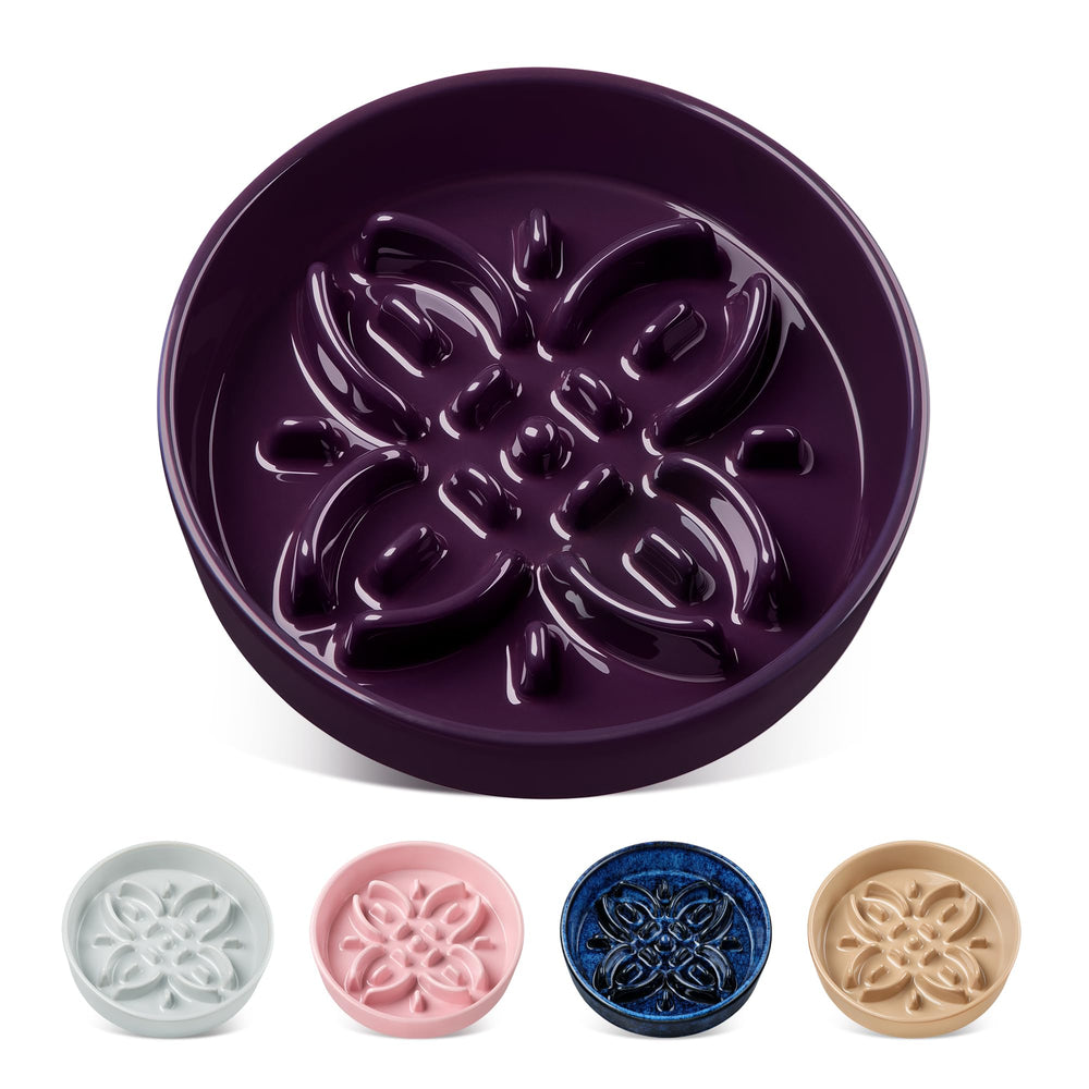 Purple vancasso Slow Feeder Dog Bowl shown from the front.