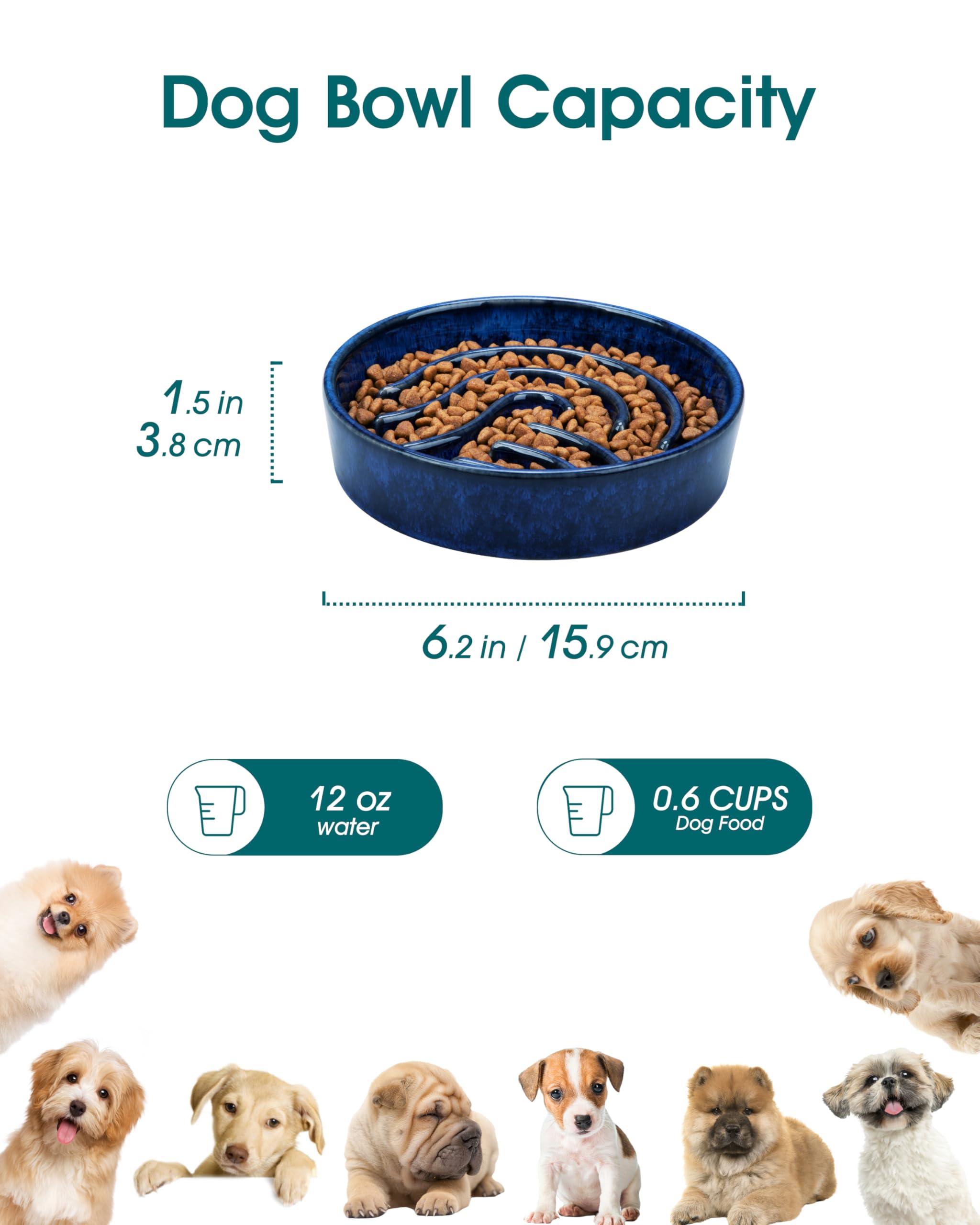 vancasso Slow Feeder Dog Bowl close-up showing its maze-style interior.