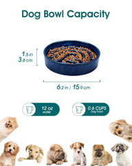 vancasso Slow Feeder Dog Bowl close-up showing its maze-style interior.