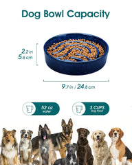 vancasso slow feeder dog bowl showing its maze-style ridges and obstacles.
