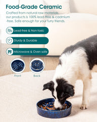 vancasso slow feeder dog bowl shown from the side to display its profile.