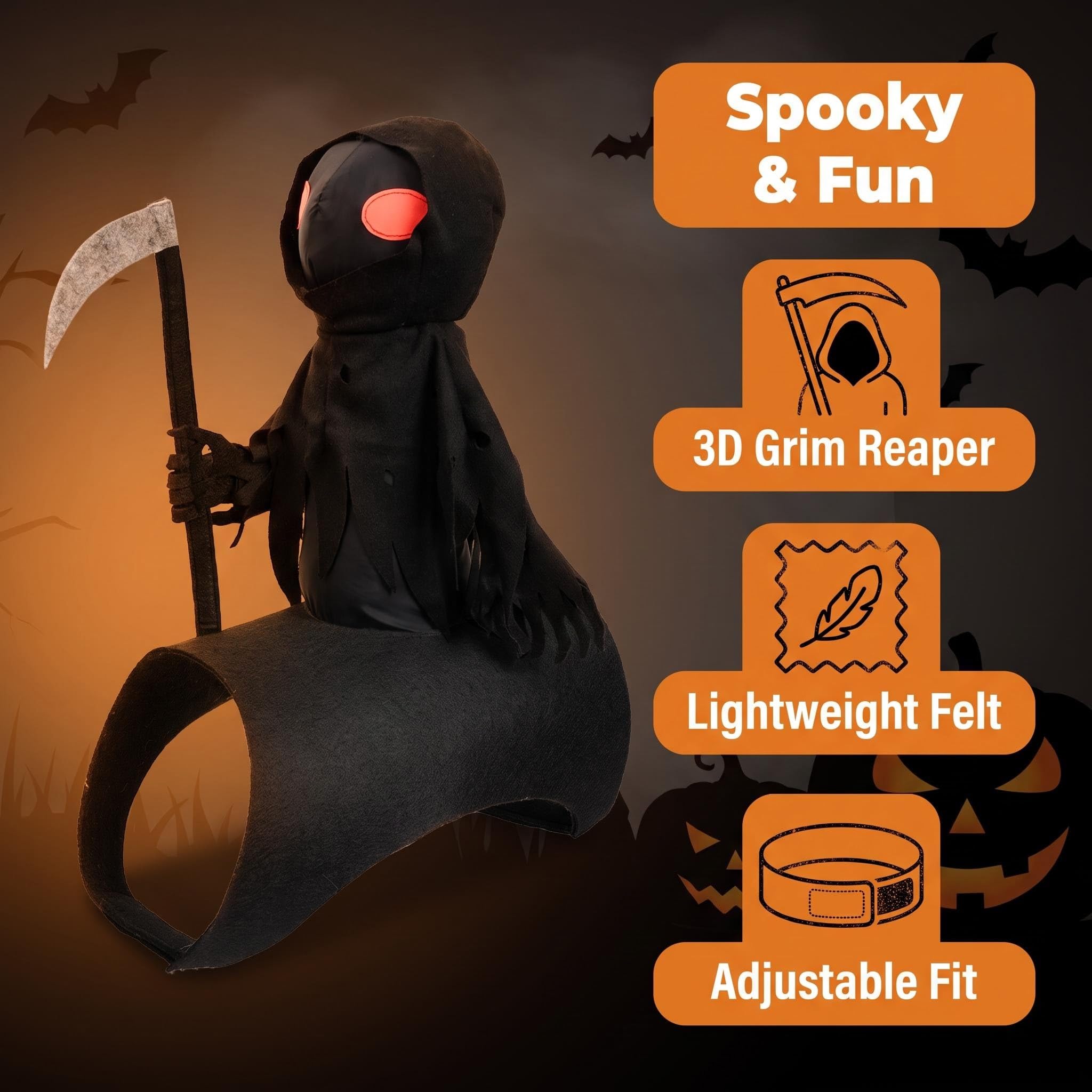 Vasrou Grim Reaper rider costume shown from a side angle.
