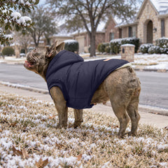 Vecomfy dog coat opened to show its fleece lining.