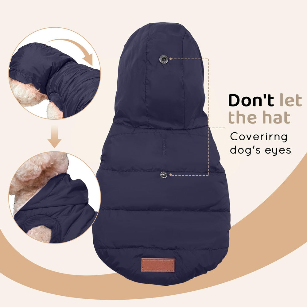 Vecomfy dog coat detail showing the leash opening on the back.