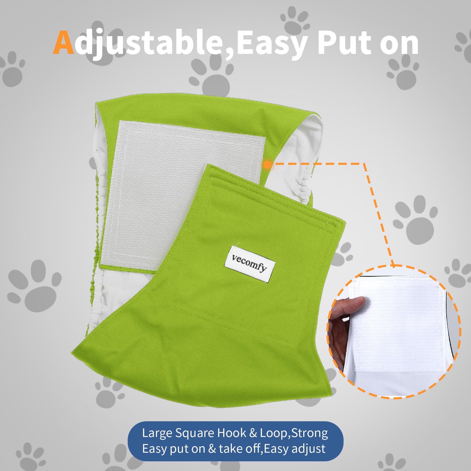 Vecomfy male dog belly bands arranged as a five-pack.
